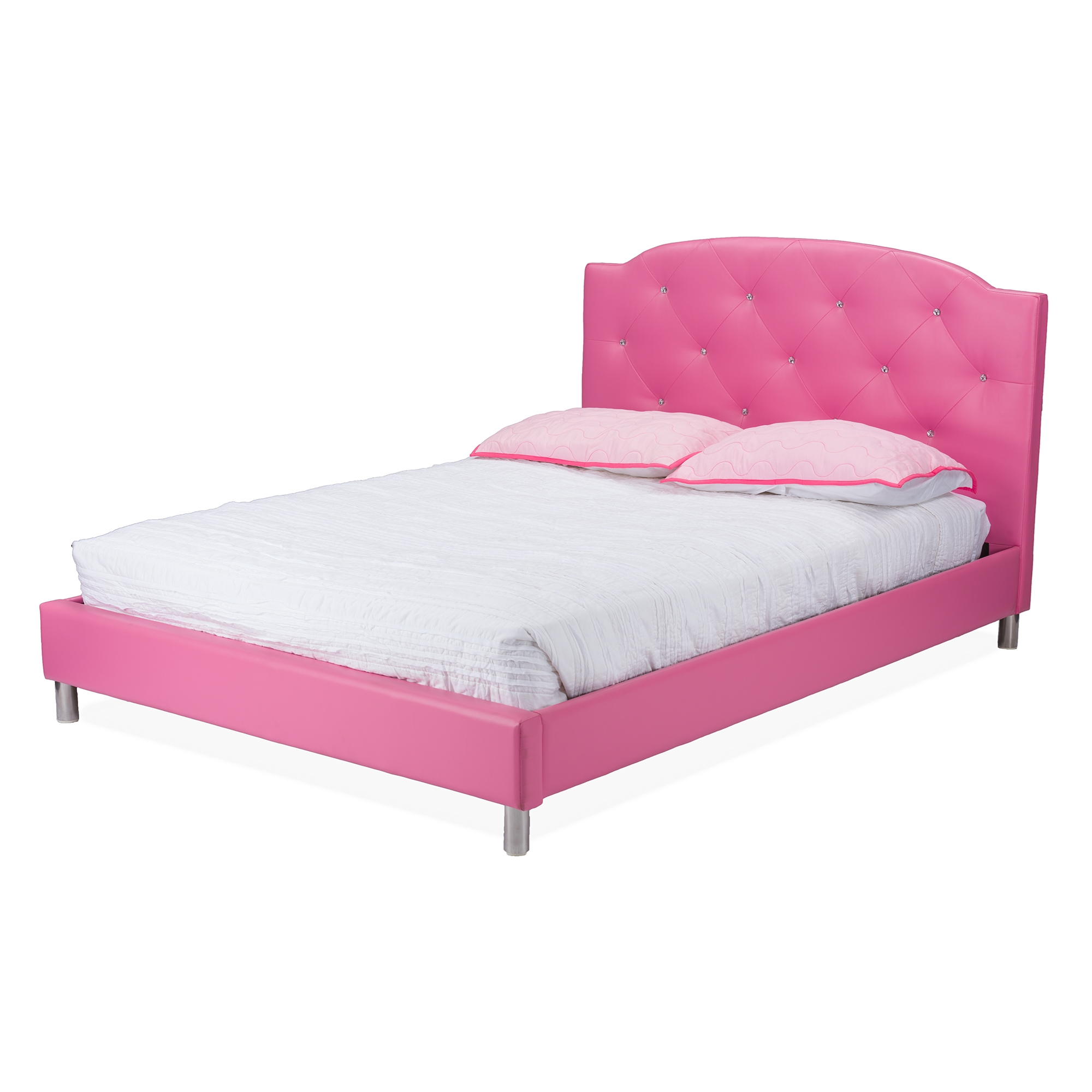 Pink full online size platform bed